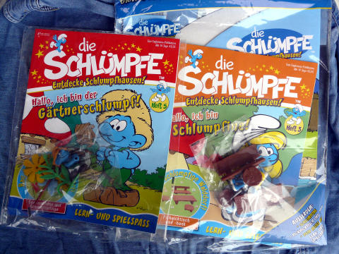 Smurfs German magazines with Schleich toys.jpg